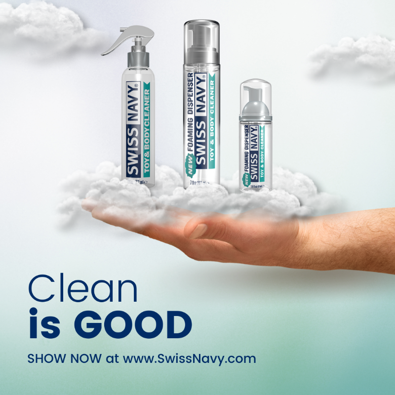UseSwissNavy's tweet photo. Swiss Navy Toy &amp; Body Cleaner is available in Spray and Foam 🧼🫧 #swissnavy #toycleaner #bodycleaner #cleanisgood