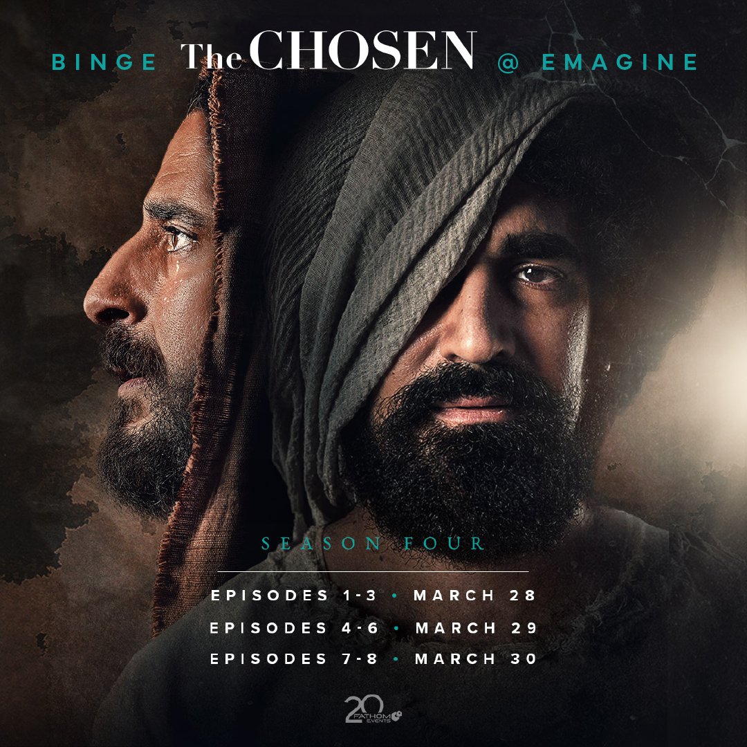🍿 Don't miss your chance to catch The Chosen at Emagine from the 28th to the 30th! Grab your popcorn and settle in for an epic weekend of captivating storytelling. *Available at select Emagine locations* 🎟️ 🔗 bit.ly/4a8skId