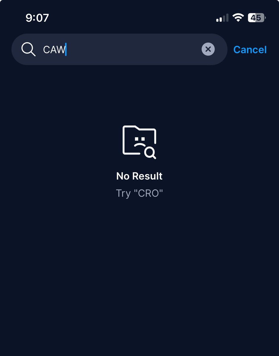 AltcoinCro's tweet photo. Searching for $CAW on the https://t.co/Ee36vBDo7Y app. π«
When $CAW ?
#crofam #CronosChain #Cryptocom #defi_wallet https://t.co/QyTuG3cEz4