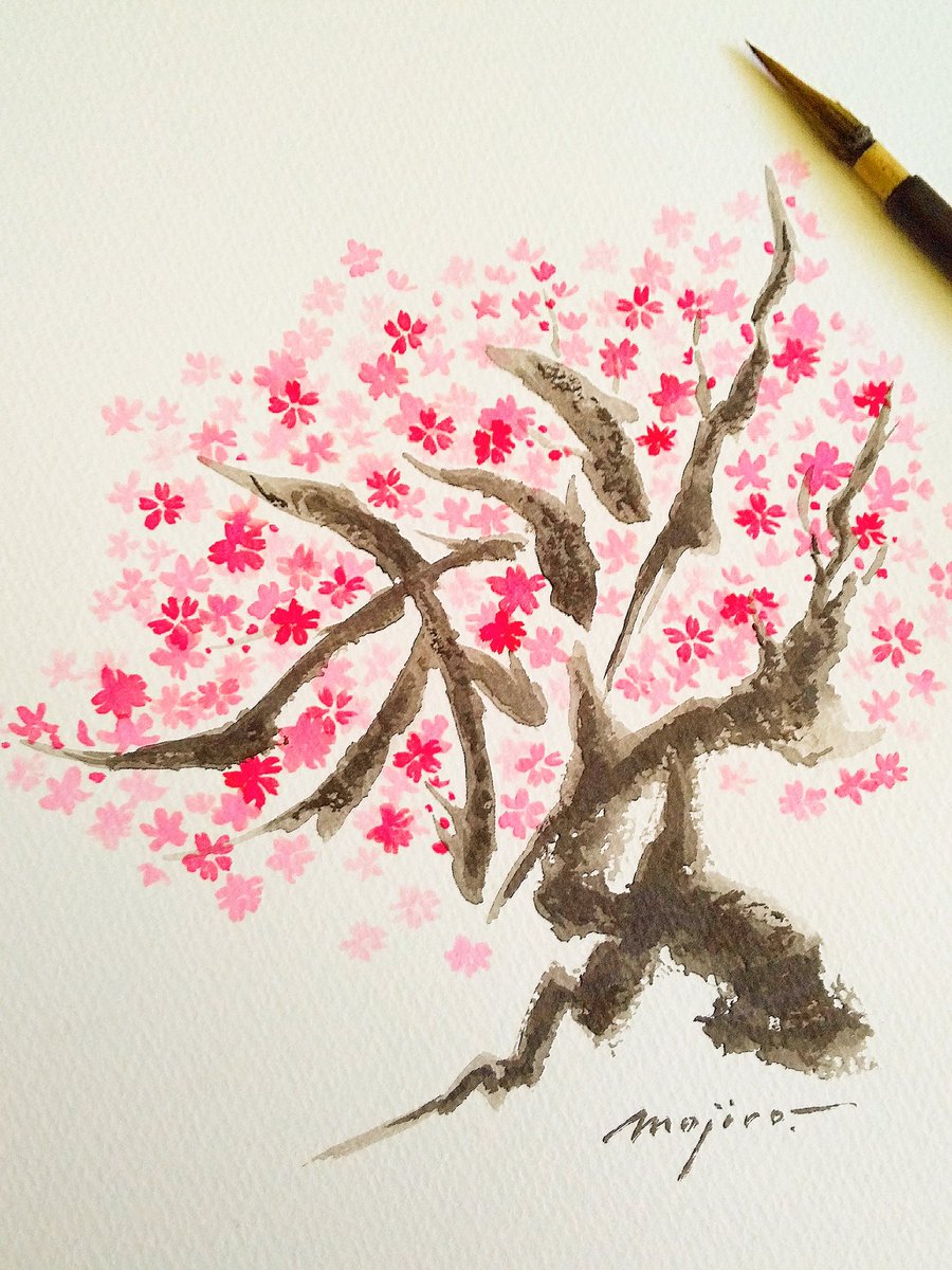 「満開の「桜」#さくらの日#桜の開花 #文字絵 」|文字郎のイラスト