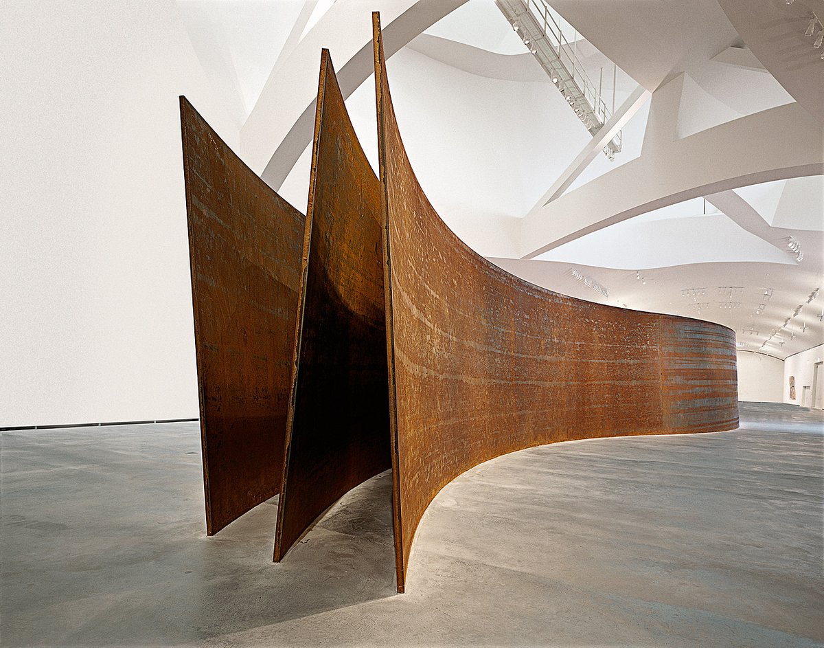 We mourn the loss of #RichardSerra whose monumental works reshaped our perceptions of space and form. Pictured: Richard Serra, 'Snake,' 1994-1997. In the @museoguggenheim collection. © 2024 Richard Serra/Artists Rights Society (ARS), New York.