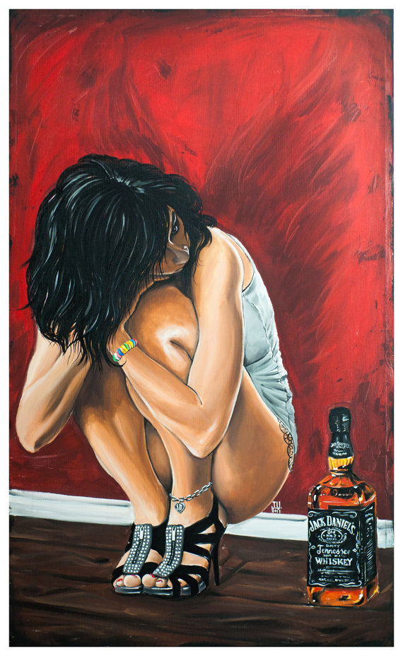 'Fairies Love jack' Acrylics on Canvas 2011 #jeremyworst #ArtOfTheDay #fairy #modernpinup #pinupart