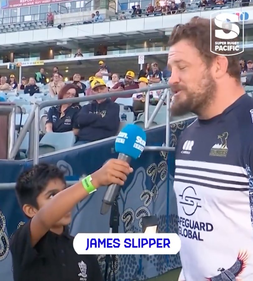 Yup - interviewing those Super Rugby players always did involve some neck and arm strain as you look up and try get the mic close enough so people can hear!!