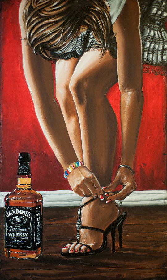 'Straight Jack' Acrylics on Canvas 2011 #Jeremyworst #artoftheday #acrylicpainting #modernpinup #pinupart