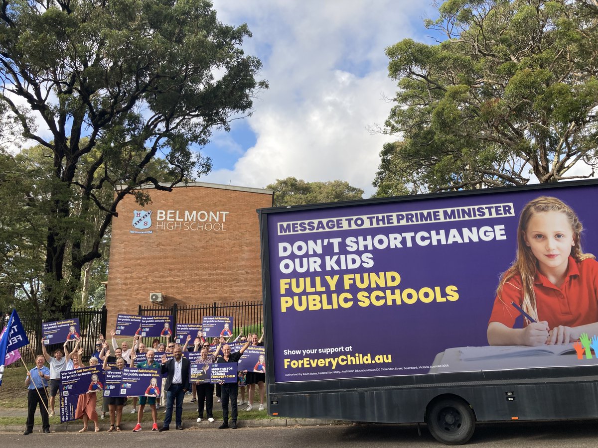 This morning President @HenryRajendra was at Belmont HS, calling on Prime Minister @AlboMP to fully fund public schools. Closing resource gaps is an essential part of closing achievement gaps. Our kids can’t wait. #ForEveryChild