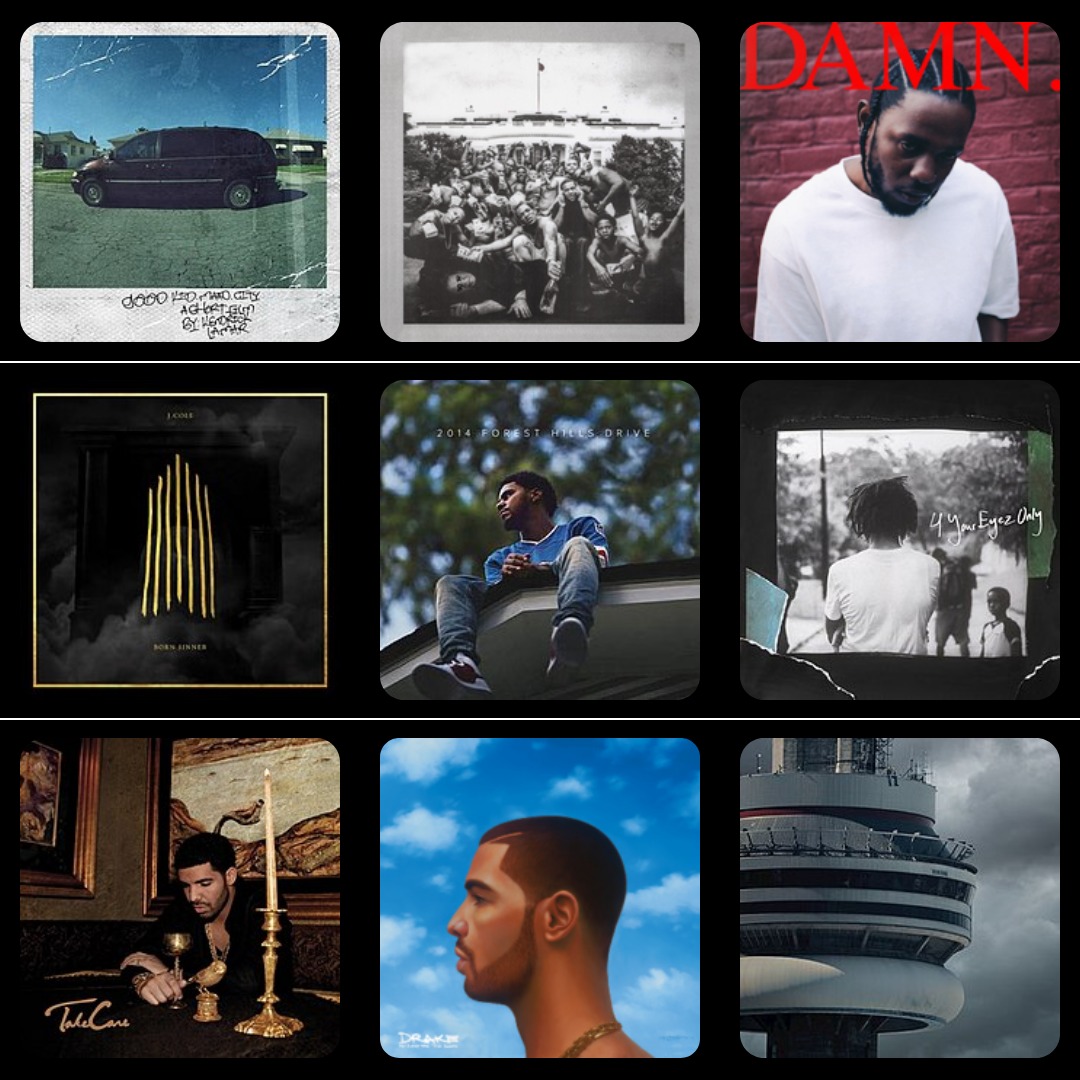 HipHopNumbers's tweet photo. Which of the Big 3 had the best 3 album run?

J. Cole (Born Sinner - FHD - 4YEO)
Kendrick (GKMC - TPAB - DAMN)
Drake (TC - NWTS - VIEWS)

I think the answer is clear https://t.co/8hSTR0lVIg