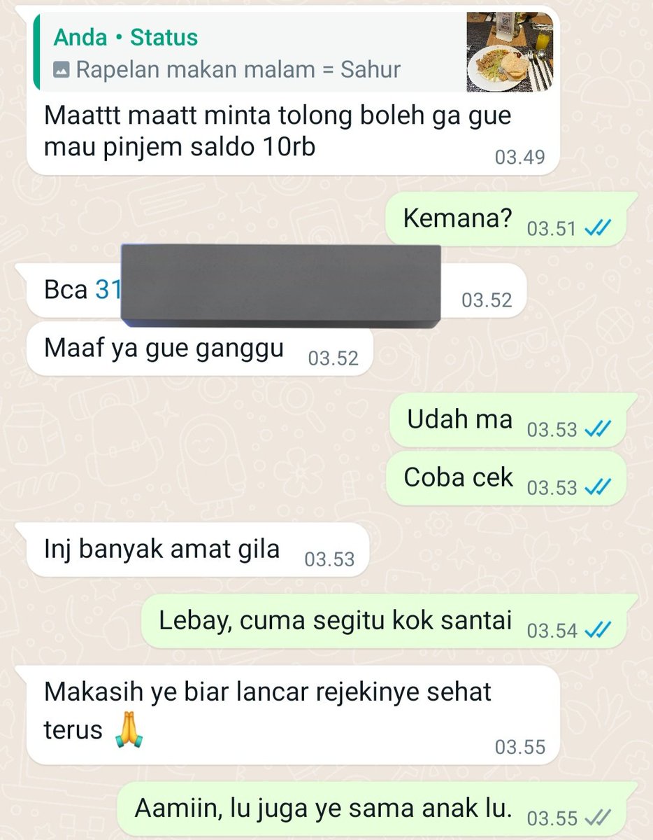 Banyak yg jual derita lagi di sosmed dan gak sesuai dengan real life,  jadi mikir buat bantu. Lebih baik bantu sekitar aja deh.