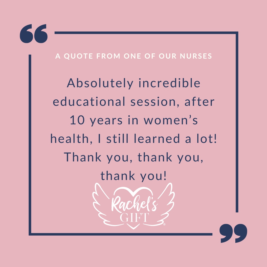 Rachel's Gift provides education to medical staff to best help caregivers feel more confident and comfortable walking into these difficult situations.

rachelsgift.org/healthcare-pro…

#rachelsgift #lifeafterloss #stillbirth #miscarriage #unitedbyloss