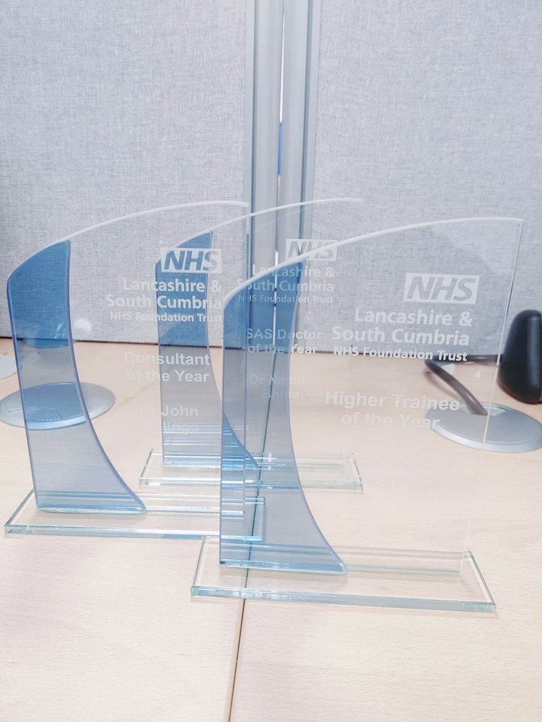 Sneak peak at our trophies for award winners following our annual medical awards, which were announced at the @LSCFTMedics Psychiatry conference earlier this month! Hopefully we'll get pictures with the winners 🏆 soon as we deliver trophies/certificates! 🥳 @WeAreLSCFT