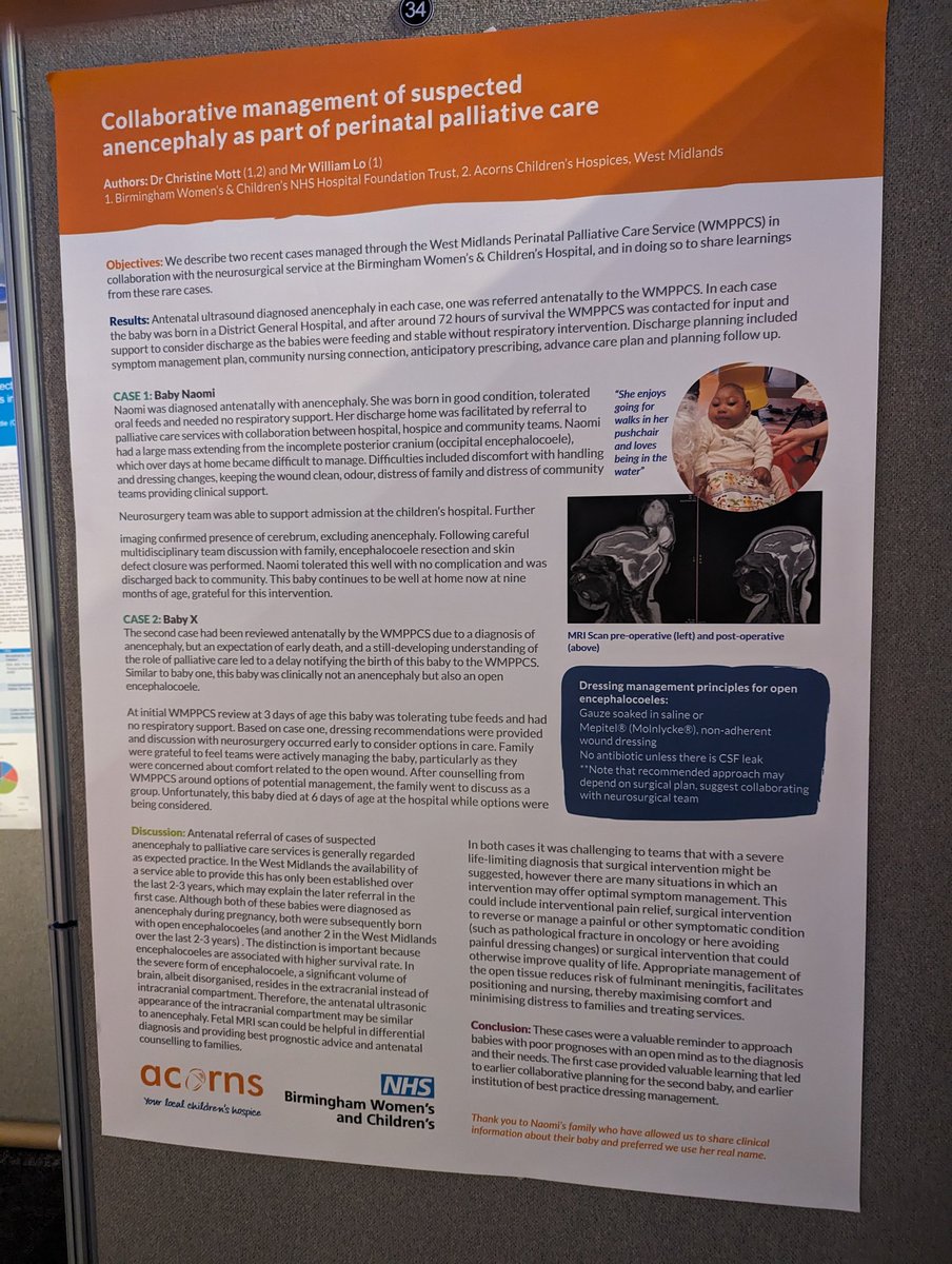 So happy to get to RCPCH and share this poster and get a chance to talk about the West Midlands Perinatal Palliative Care Service! Thanks for the opportunity and enjoyed the other talks I attended - particularly thinking about long term extreme prematurity outcomes @RCPCHtweets