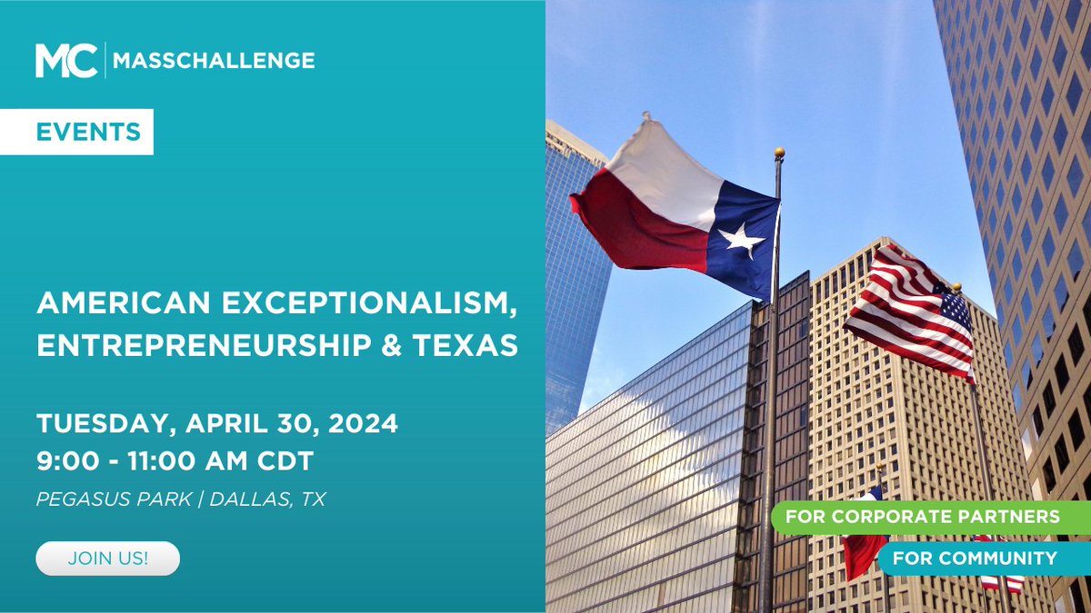 🌟#Dallas, discover the growing opportunities in innovation in the Lone Star State at the American Exceptionalism, Entrepreneurship, and Texas event! RSVP Now 👉🎟️ hubs.li/Q02pFpdg0