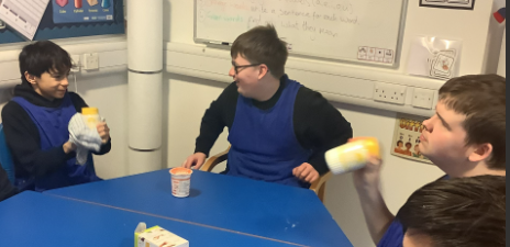 FORR_ESB's tweet image. Making butter was hard work! But we learned that the cream is shaken so that the fat particles get shaken out of position and clump together with other fat particles to make the butter. We used the buttermilk to make scones for our coffee morning. @forresterhs @forries_science