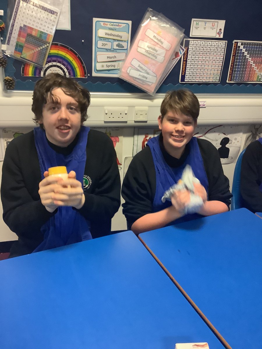 FORR_ESB's tweet image. Making butter was hard work! But we learned that the cream is shaken so that the fat particles get shaken out of position and clump together with other fat particles to make the butter. We used the buttermilk to make scones for our coffee morning. @forresterhs @forries_science