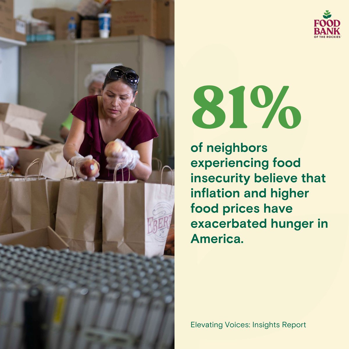 No one should have to worry about whether they can put food on the table and pay their bills at the same time. If you or someone you know needs help with food, please don't hesitate to visit our website at foodbankrockies.org/find-food. We are here to support you however we can.