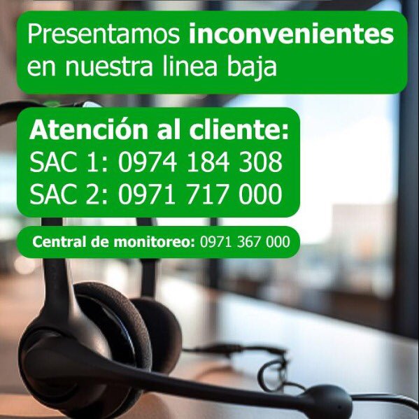 rastreopy_sa's tweet photo. 📣¡Comunicamos! Presentamos inconvenientes en nuestra línea baja porque Copaco se encuentra sin servicio en este momento. 

❗️Nuestra central de monitoreo continúa activa: 📲0971 367 000 https://t.co/gbmfiZoPRX