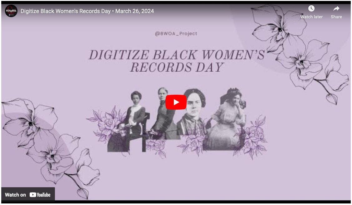 Did you miss the spectacular Digitize Black Women's Records Day? You can watch the video now at
bwoaproject.org/events/dbwrd20…
<a href="/BWOA_Project/">Black Women's Organizing Archive</a>