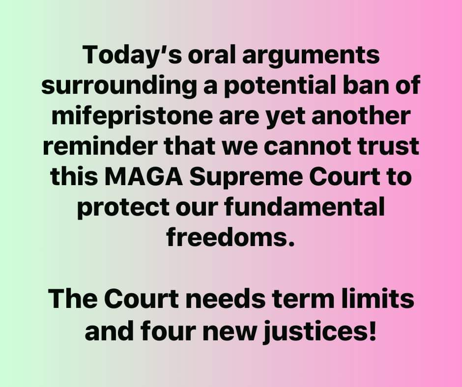 #MAGASupremeCourt #SupremeCourtStench #WomensRights #ReproductiveFreedom #SCOTUStermlimits #fournewjustices #ProtectYourselfVoteBLUE