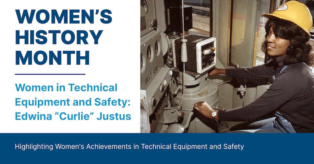 Today we’re recognizing Edwina Justus as we highlight women in technical equipment & safety. Justus was the first Black woman locomotive engineer. She was hired in 1976 and transported goods like livestock, coal and sugar & later larger cargo like cars & airplane wings.