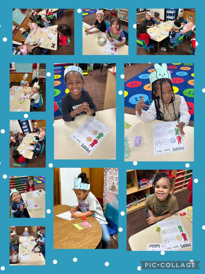 While experimenting with their five senses, 𝐌𝐫𝐬. 𝐇𝐞𝐧𝐝𝐞𝐫𝐬𝐨𝐧'𝐬 𝐇𝐞𝐚𝐝 𝐒𝐭𝐚𝐫𝐭 𝐂𝐥𝐚𝐬𝐬 used describing words to graph and enjoy a lesson with candy “peeps.” 🐥❤️🐾 #WhereBulldogsBegin