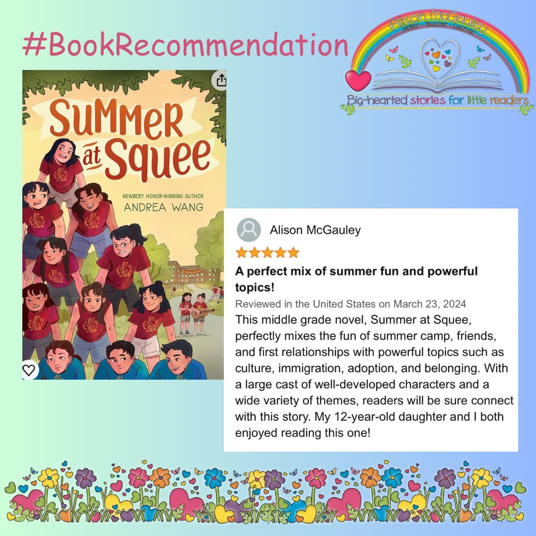 Check out this new #middlegrade novel, SUMMER AT SQUEE, by the incredible @AndreaYWang ! #MG #kidlit #summercamp #readingcommunity #writingcommunity #bookrecommendation #readingrecommendation #kidsbooks #childrensbooks #teachers #librarians #parents #friendship #diversekidlit