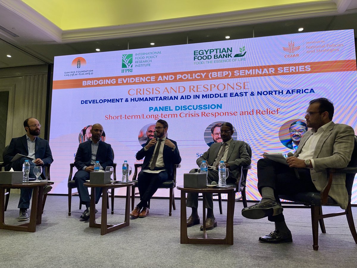 Tonight @unhcregypt took part in the 3rd Bridging Evidence & Policy series hosted by @SawirisFSD @ifpri_mena & @egyfoodbank The event emphasized how Risk-informed development & policy-making are paramount in protecting vulnerable communities suffering from overlapping crises.