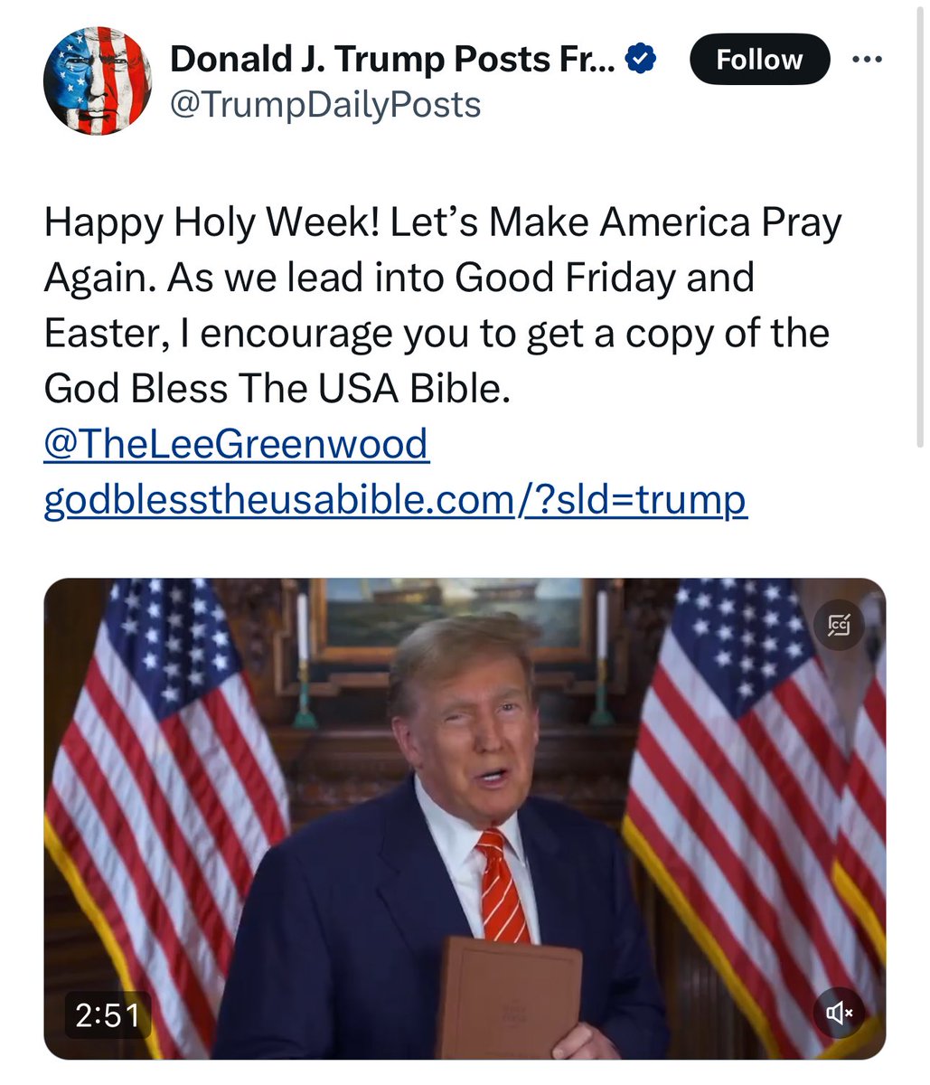 Happy Holy Week, Donald. Instead of selling Bibles, you should probably buy one. And read it, including Exodus 20:14.
