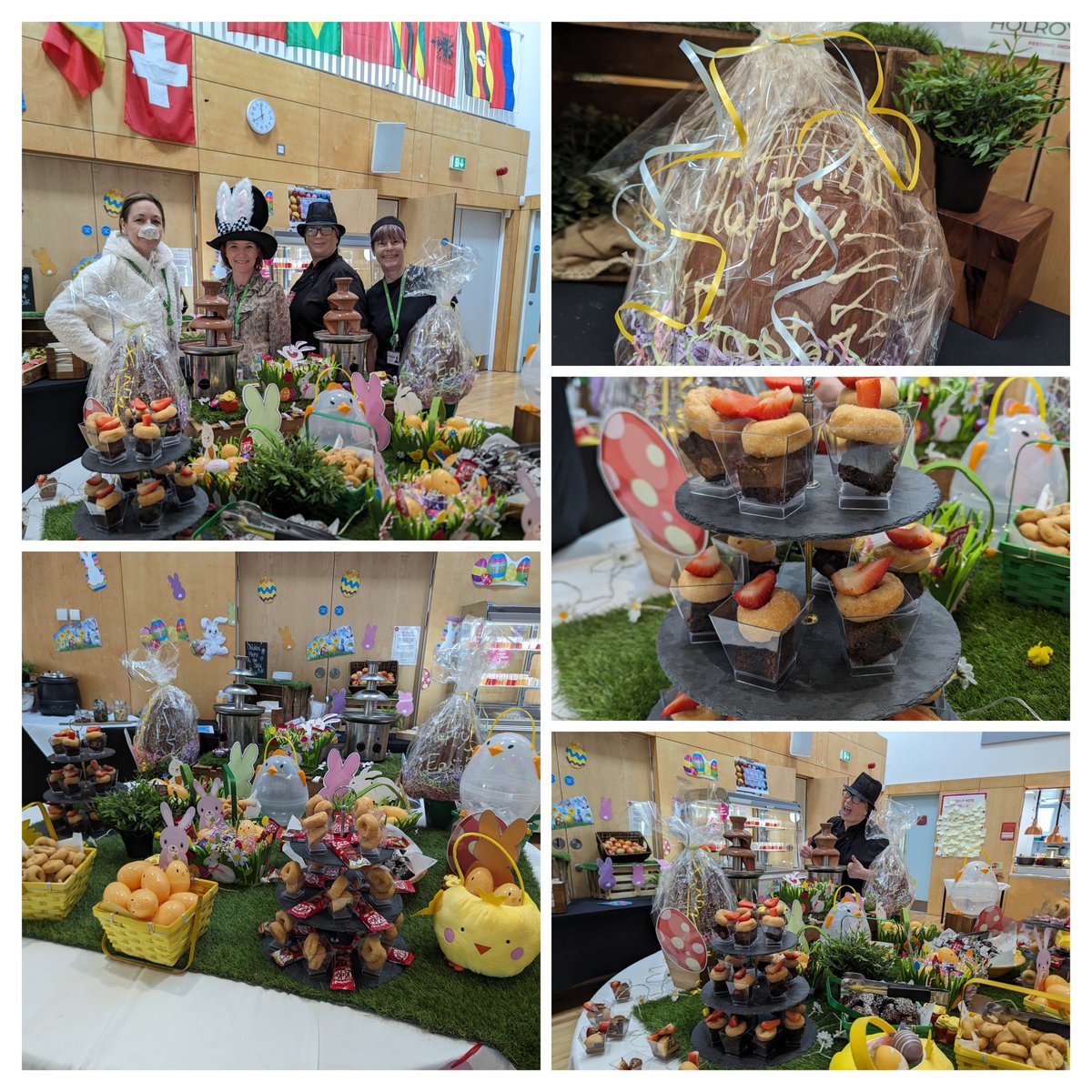 Another fun filled theme day for the pupils at Brentwood Prep. Easter Lunch with chocolate fountains, mini egg brownies, strawberries and mini doughnuts for dessert.
