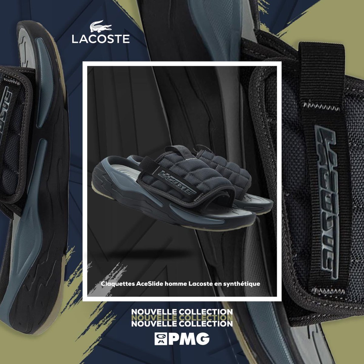 PlayModeGroup's tweet image. Découvrez la collection de claquettes Lacoste chez PMG ! 

📍disponible dans tous vos magasins PMG et LACOSTE 

Venez dès maintenant explorer les dernières tendances en matière de mode Lacoste.