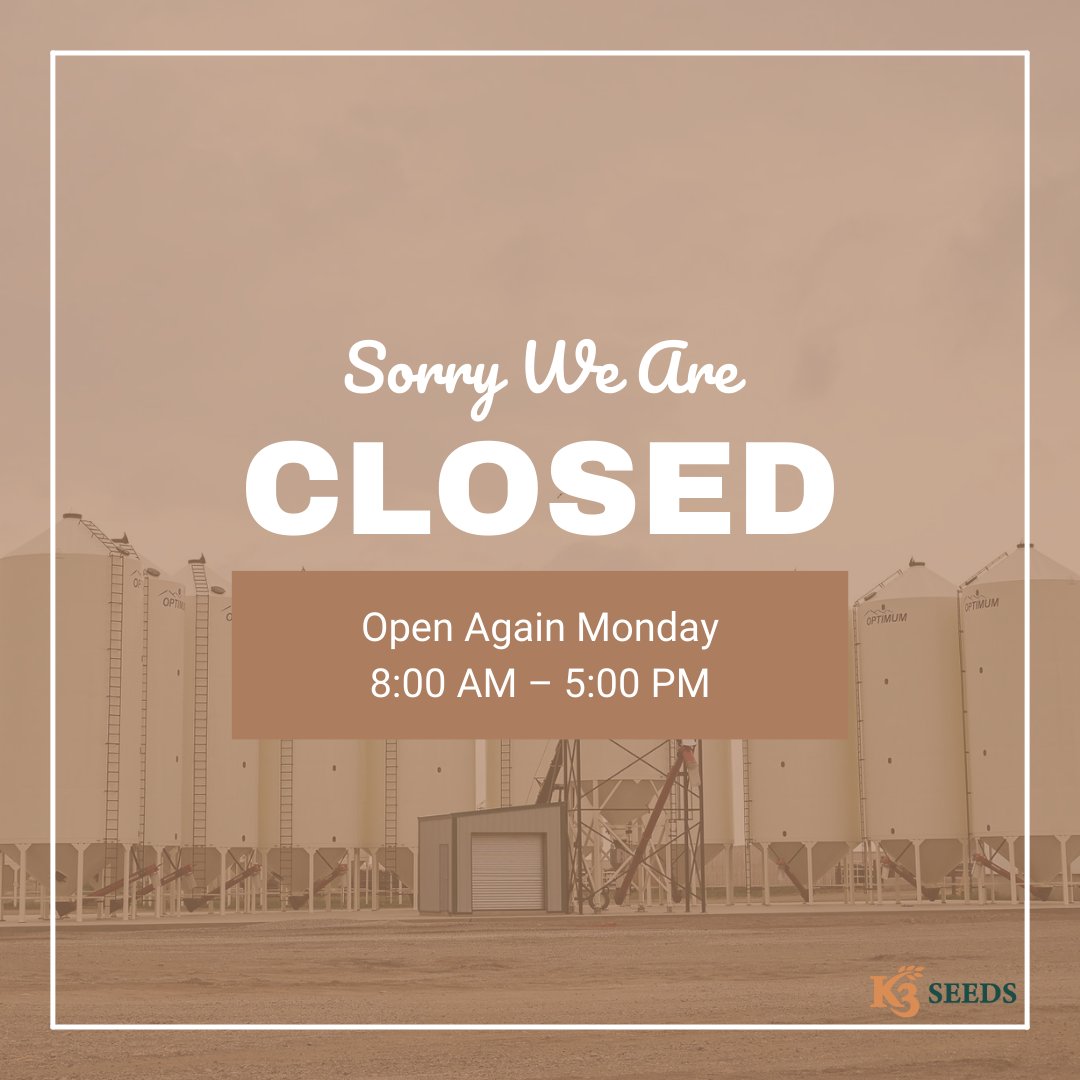 K3Seeds's tweet image. Our office will be closed for Easter so that our team can enjoy time with their families. We'll be back to serve you on Monday. Happy Easter! 🐰 #EasterClosure #FamilyTime #BackMonday