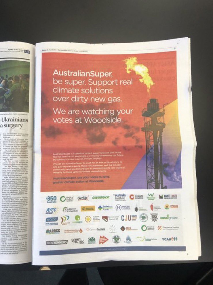 Hey @AustralianSuper, don’t support @WoodsideEnergy’s dirty gas!