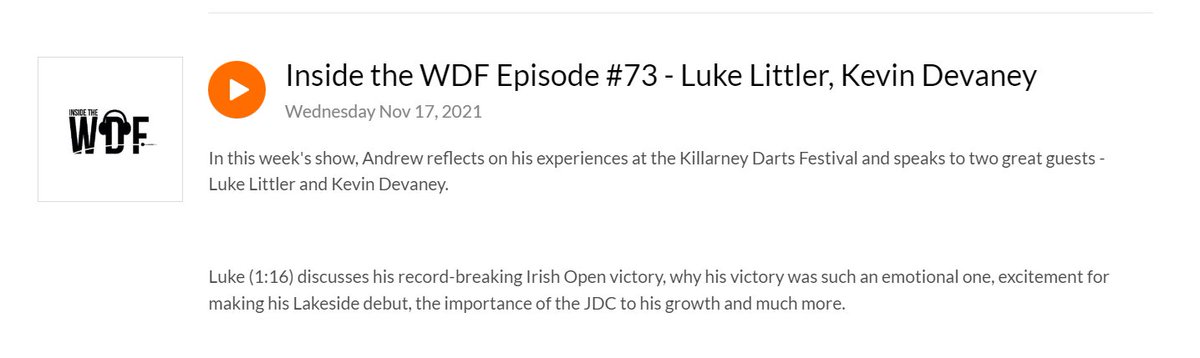 WeeklyDartscast's tweet image. Put some respect on @InsidetheWDF's name, please.