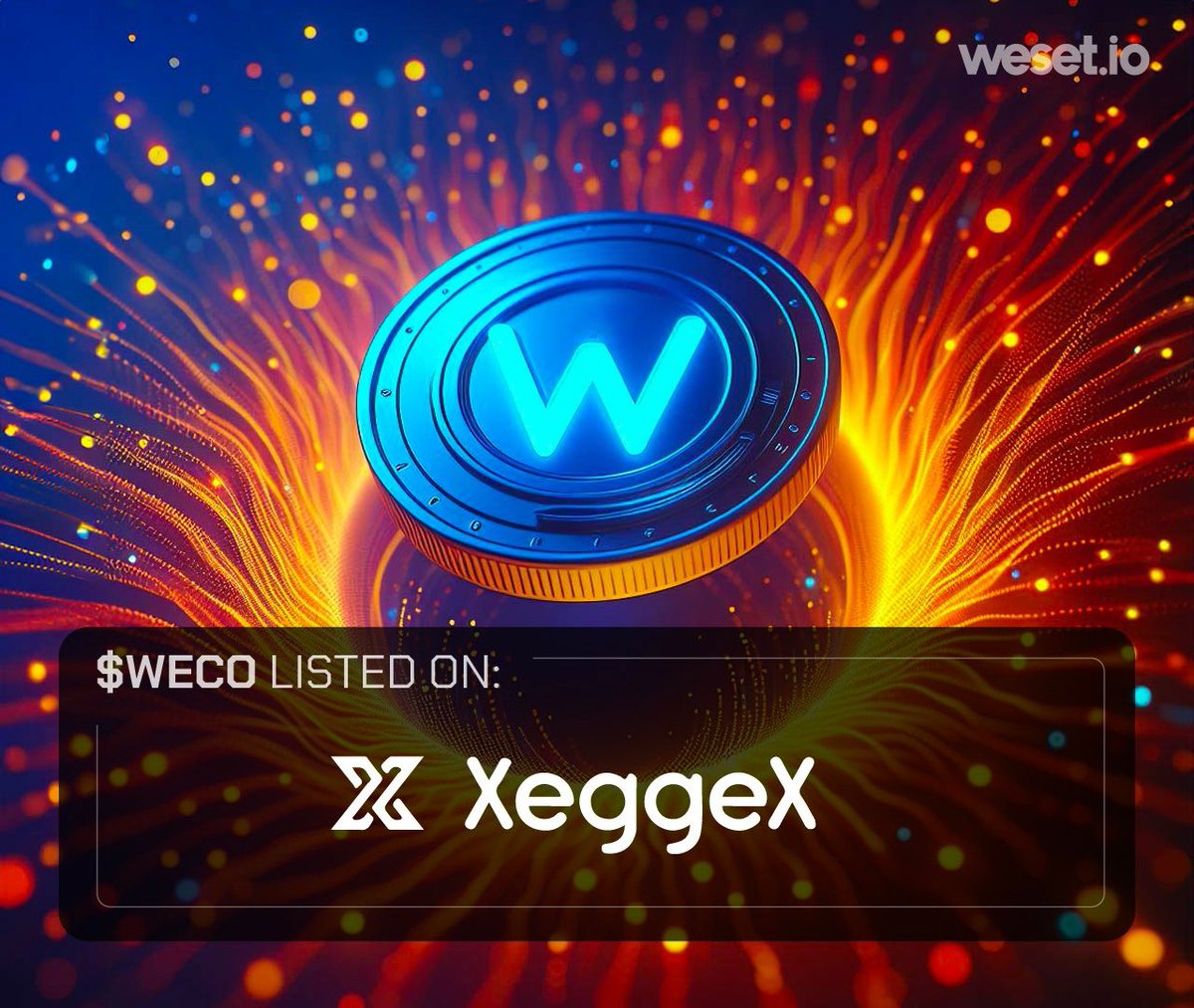 $WECO is just days away from listing on @xeggex. 

$WECO is the utility token of the #Weset ecosystem, an #RWA platform and marketplace with a variety of collections already trading. 

#CryptoNews #CEXListing #CentralizedExchange #NewListingAlert #LowCapGems #MicroCapGems