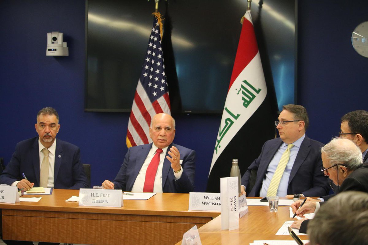 We were delighted to host H.E. Dr. Fuad Hussein, Iraqi Deputy Prime Minister and Minister of Foreign Affairs for a roundtable discussion. Dr. Hussein discussed Iraqi regional relations, Iraqi-U.S. Relations, and the upcoming visit of PM al-Sudani to Washington in April.