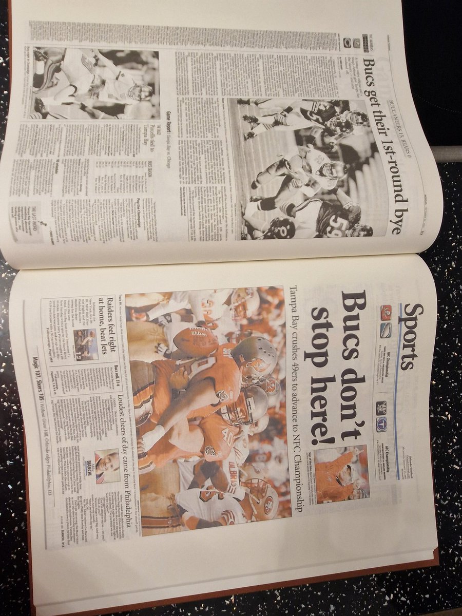 neillatham's tweet photo. Birthday present from the wife.  All the newspaper clippings from the orlando sentinel from the start. @BucsUK @Buccaneers https://t.co/rfbK2n8woL