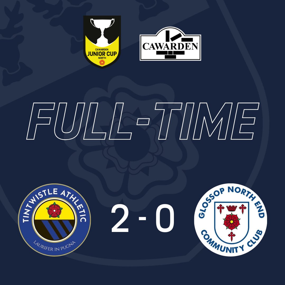 DerbyshireFA's tweet photo. FULL TIME ⌚

🔵 @TAFC_Reserves 2-0 @glossopfootball 🟠

Tintwistle at the double, as the Reserves win the @CawardenCo Junior Cup North! 🏆🏆

#DCFACountyCups https://t.co/M22rmN3XwD