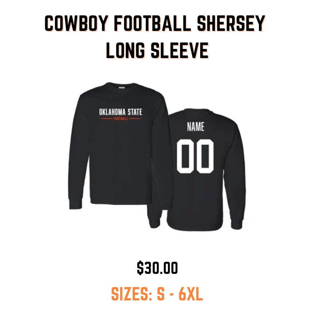 Cowboy Football sherseys are BACK! Tap the link in our bio to show your support for your favorite player while snagging some swag in return. 🤠😎 #gopokes