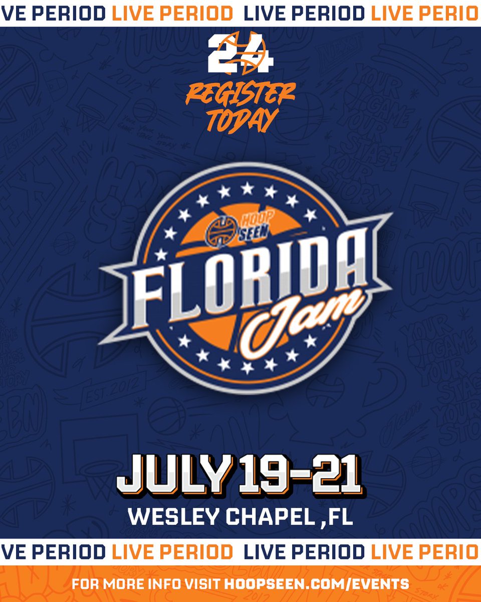 The NCAA Live Period is coming to the state of Florida in 2024. Our tried & true Jam stage will invade the Wiregrass Sports Complex this July. College coaches of all levels have already locked in the date. Your program should, too. Event details: hoopseen.com/florida/events…