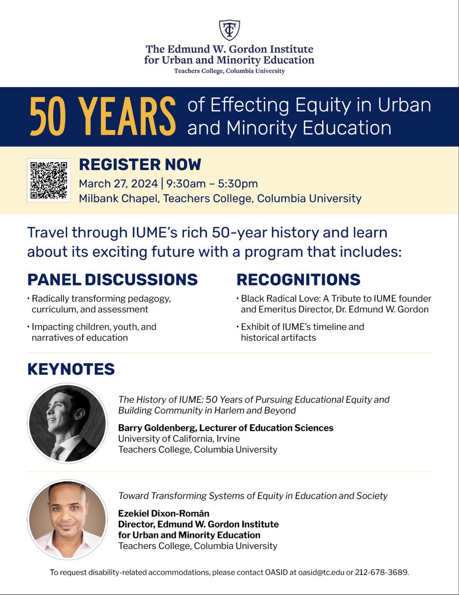 THERE’S STILL TIME TO REGISTER FOR OUR IUME 50th ANNIVERSARY CELEBRATION TOMORROW!! @EDixonRoman @TeachersCollege #iume #iume50 #teacherscollege eventbrite.com/e/iume-50th-an