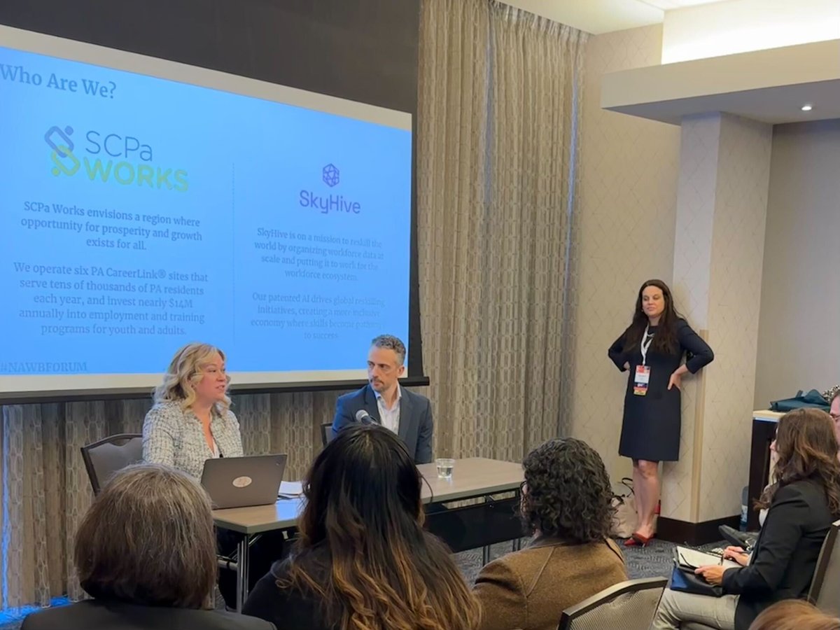 SkyHive by Cornerstone (@skyhiveai) on Twitter photo Yesterday at #NAWBForum24, SkyHive Head of Strategy Alison Lands and Jesse McCree of <a href="/SCPAWorks/">SCPA Works</a> led a discussion around AI in workforce development highlighting SCPa Works' success implementing skills AI with SkyHive’s Skill Passport: skyhive.ai/products/skill… Yesterday at #NAWBForum24, SkyHive Head of Strategy Alison Lands and Jesse McCree of <a href="/SCPAWorks/">SCPA Works</a> led a discussion around AI in workforce development highlighting SCPa Works' success implementing skills AI with SkyHive’s Skill Passport: skyhive.ai/products/skill…