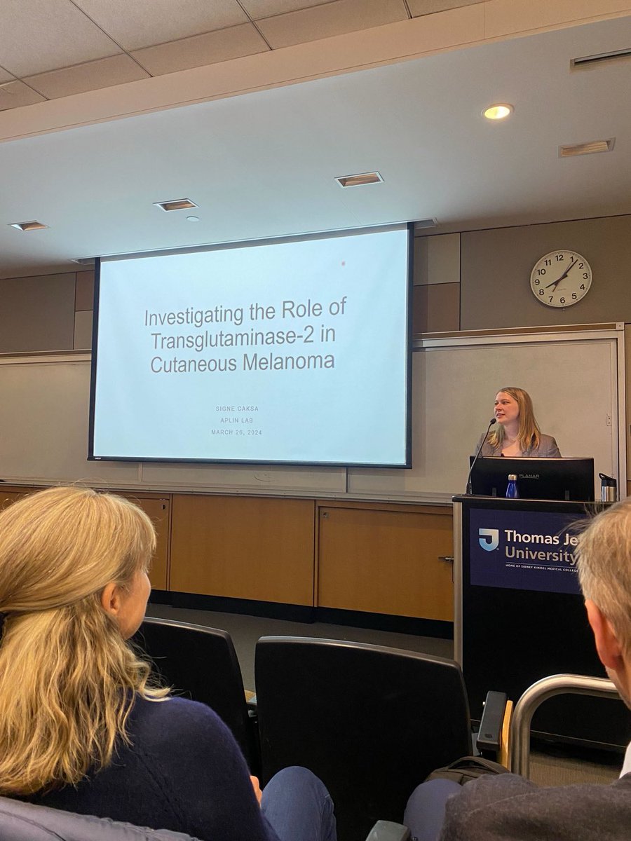 Aplin Lab - Cancer Research (@andreweaplin) on Twitter photo Signe Caksa <a href="/ResearchAtJeff/">Jefferson Research</a> defending her PhD thesis today and responding to questions like a ‘seasoned and experienced investigator’. Congratulations Signe! Also, wonderful to have so many of your family and friends attending. Signe Caksa <a href="/ResearchAtJeff/">Jefferson Research</a> defending her PhD thesis today and responding to questions like a ‘seasoned and experienced investigator’. Congratulations Signe! Also, wonderful to have so many of your family and friends attending.