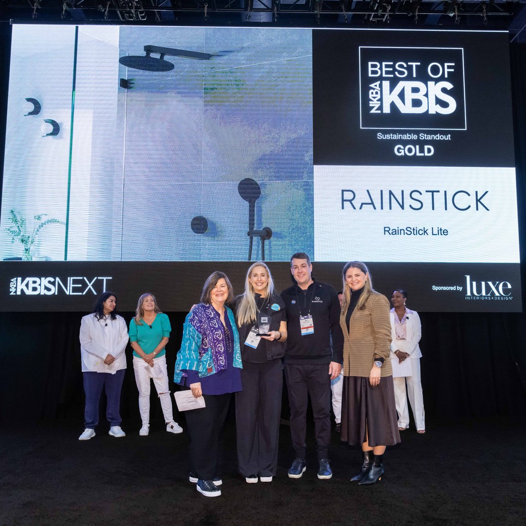 Congrats to @RainstickShower for winning the Best of KBIS Award for Sustainability Standout Gold, proving that every drop counts for a greener future. 💧🌱 Dive deeper into the full list of winners here: kbis.com/show-news/kbis…