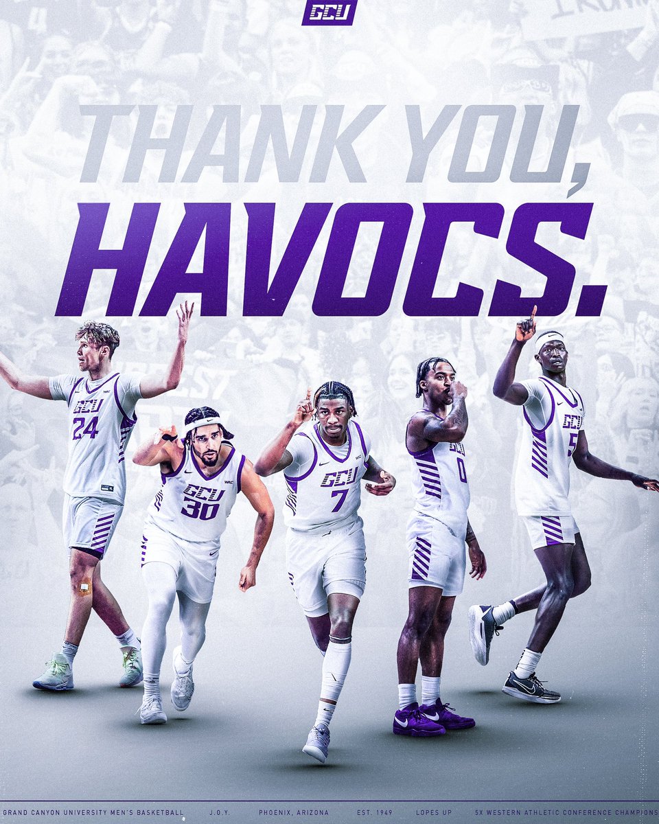 Couldn’t have made history without The Biggest Party in College Basketball. Thank you, @GCUHavocs. 💜🎉