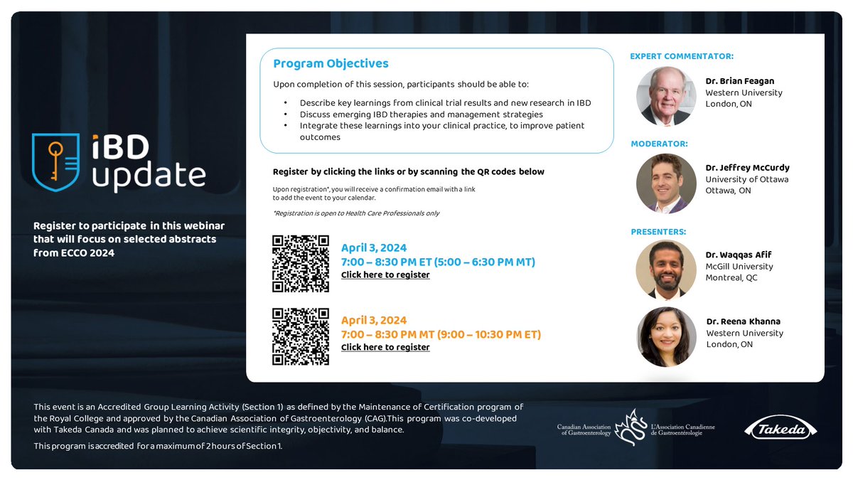 Jeffrey McCurdy MD PhD (@gi_jeffmd) on Twitter photo Come join us and an IBD giant, Brian Feagan as we review the best of IBD from ECCO! <a href="/waqqasafif/">Waqqas Afif, MD</a> <a href="/CanGastroAssn/">CAG</a> <a href="/NarulaNeeraj/">Neeraj Narula</a> <a href="/SeowCynthia/">Cynthia Seow</a> <a href="/TBessissow/">Talat Bessissow</a> @ReenaKhanna159 Come join us and an IBD giant, Brian Feagan as we review the best of IBD from ECCO! <a href="/waqqasafif/">Waqqas Afif, MD</a> <a href="/CanGastroAssn/">CAG</a> <a href="/NarulaNeeraj/">Neeraj Narula</a> <a href="/SeowCynthia/">Cynthia Seow</a> <a href="/TBessissow/">Talat Bessissow</a> @ReenaKhanna159