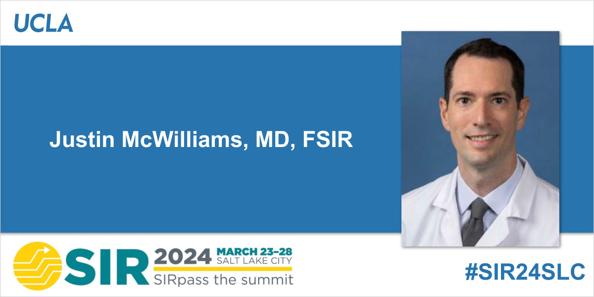 We're excited to share @RadiologyUcla's Dr. Justin McWilliams (@pryce227) was awarded the JVIR 2023 Editor's Certificate for Distinguished Laboratory Investigation for 'Design of a High-Flow Catheter Connector to Enhance Fluid Transfer.' Congrats, Dr. McWilliams! #SIR24SLC