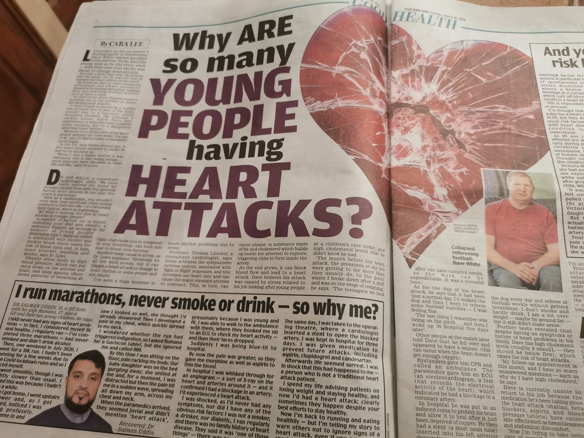 The Irish Daily Mail know exactly what's causing these heart attacks. The 'conspiracy theorists' were right. #mediasponsoredgenocide #scamdemic
