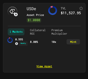 looking to protecc the pegussy on shiny new stablecoin? @y2kfinance has it wrapped- i mean covered USDe depeg market with strike at 0.995, deposits are still open for 2 more hours