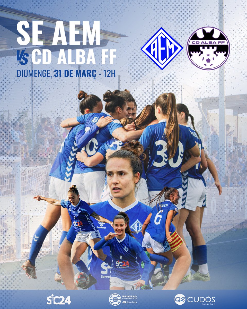 💥 Aquest cap de setmana tenim una cita important al 𝗥𝗘𝗖𝗔𝗦𝗘𝗡𝗦 📅 Diumenge a les 12h ens enfrontem al @FundaAlbaFem en la lluita pel play-off a @LigaF_oficial 💙 Volem comptar amb vosaltres afició i fer vibrar ben fort el Recasens! #AEMetstuAEMsocjo #partdelsomni