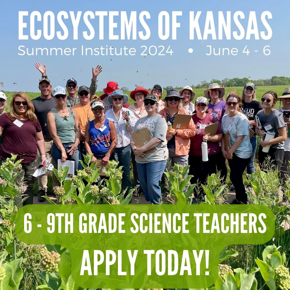 Learn about Kansas ecosystems, interact with researchers, and develop curriculum that links research to NGSS standards - AND get paid! 

🌿 Deadline to apply is April 24, 2024

🌿 For more information and to apply: biosurvey.ku.edu/ecosystems-kan…

#kufieldstation