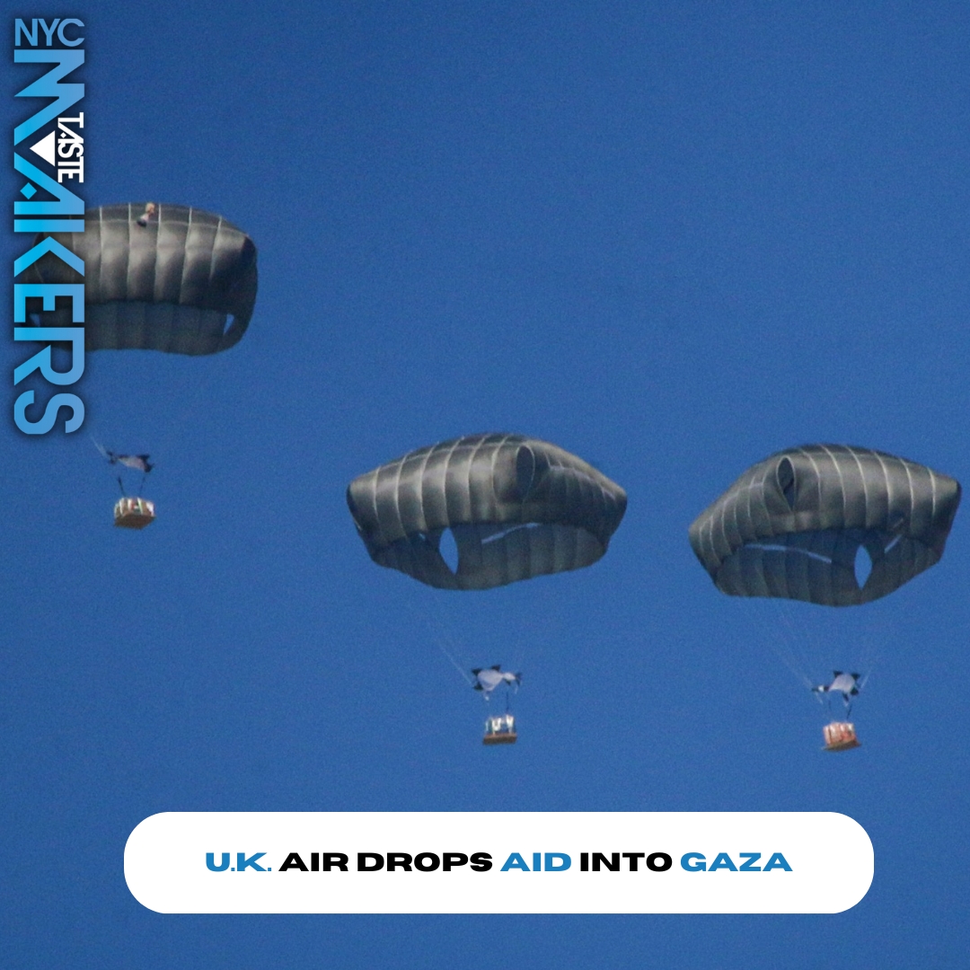 The UK delivered its first airdrop of aid on Monday.
View the link below to read more on this latest news article by Caitlyn Taylor!

nyctastemakers.com/u-k-air-drops-…
#NYCTastmakers #NYCTM #UK #Gaza #Israel #FoodAid #Palestine