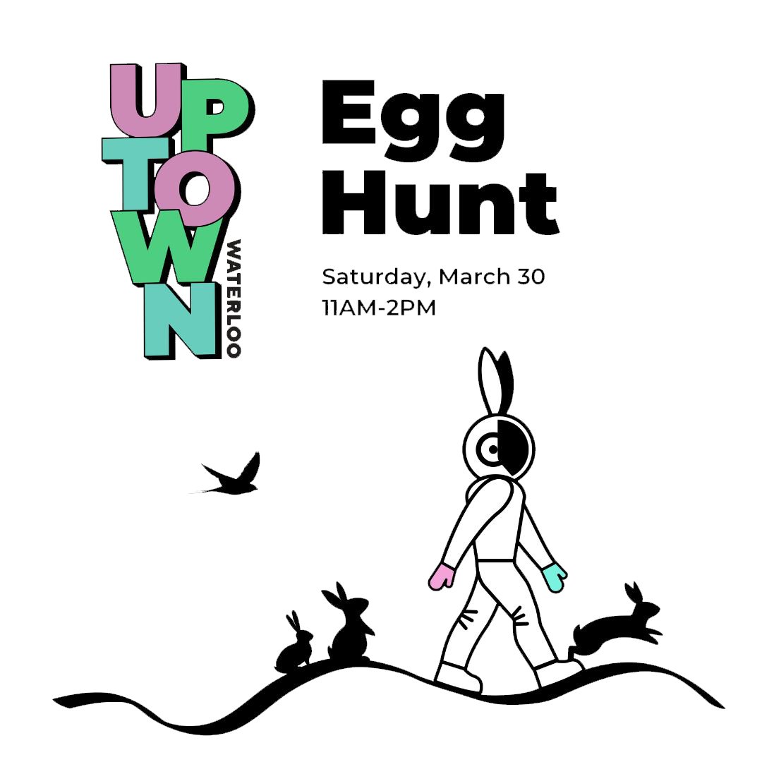 Join us this weekend for the second annual Uptown Egg Hunt! We’ve got over 30 participating business handing out candy on Saturday from 11AM-2PM, so hop on Up! uptownwaterloobia.com/uptown-easter-…